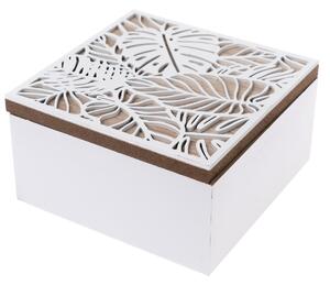 Dřevěná krabička Forkhill, bílá, 15 x 8 x 15 cm