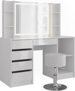 Toaletní stolek Vicco Sherry Bílá/bílý vysoký lesk 128.2 cm 5 dílů, Model 57632