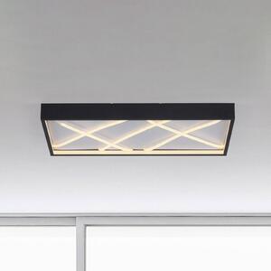 JUST LIGHT. GmbH LED stropní svítidlo Mikado, 60 x 30 cm, černé, stmívatelný, Černá, Obývací pokoj / jídelna, kov, Moderní