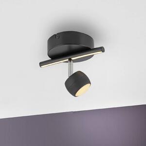 JUST LIGHT. GmbH LED stropní bodové osvětlení Jarik, 1-žárovkové, černé, 3 000 K, stmívatelný, Černá, Obývací pokoj / jídelna, kov, Moderní