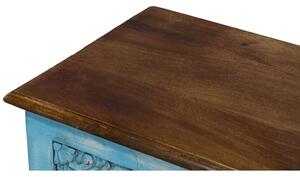 Noční stolek s vyřezávanými dvířky z mangového dřeva, 50x38x60cm (HV)