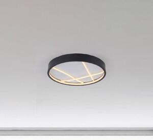 JUST LIGHT. GmbH LED stropní svítidlo Mikado, Ø 40 cm, černé, stmívatelný, Černá, Obývací pokoj / jídelna, kov, Moderní