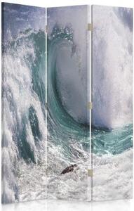 Ozdobný paraván Přírodní vlny moře - 110x170 cm, třídílný, klasický paraván