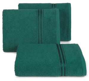 Bavlněný froté ručník s proužkem LORAN 50x90 cm, tmavě zelená, 450 gr Mybesthome