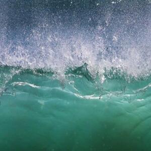 Ozdobný paraván Vlna Sea Turquoise - 110x170 cm, třídílný, klasický paraván