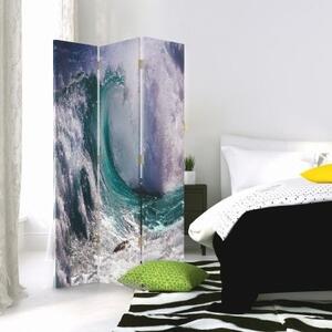 Ozdobný paraván Přírodní vlny moře - 110x170 cm, třídílný, klasický paraván