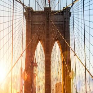Ozdobný paraván Brooklynský most New York - 180x170 cm, pětidílný, klasický paraván