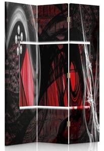 Ozdobný paraván Červená abstrakce - 110x170 cm, třídílný, klasický paraván