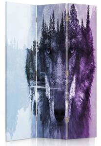 Ozdobný paraván Lesní vlk Zvířata Příroda - 110x170 cm, třídílný, klasický paraván
