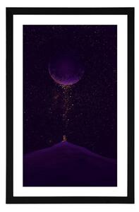 Plakát s paspartou fialová magická planeta