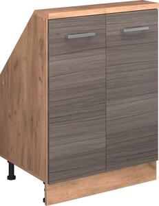 Kuchyňská skříňka pod šikmou střechu Vicco R-Line Ušlechtilá šedá 60 cm se 2 dvířky, Model 58265