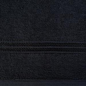 Bavlněný froté ručník s proužkem LORAN 50x90 cm, černá, 450 gr Mybesthome