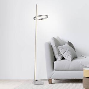 JUST LIGHT. GmbH LED stojací lampa Ritus stříbrná železo stmívač 3 000 K, stmívatelný, Hliník / šedá / zinek, Obývací pokoj / jídelna, kov, Moderní