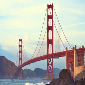 Ozdobný paraván New York Golden Gate - 180x170 cm, pětidílný, klasický paraván