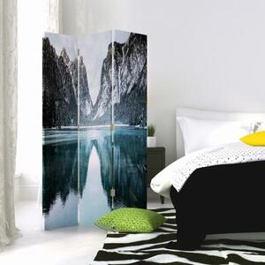 Ozdobný paraván Hory Jezero Krajina - 110x170 cm, třídílný, klasický paraván