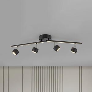 JUST LIGHT. GmbH LED stropní bodové osvětlení Jarik, 4-ramenné, černé, 3 000 K, stmívatelný, Černá, Obývací pokoj / jídelna, kov, Moderní