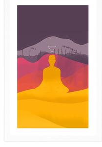 Plakát s paspartou rovnováha Budhu