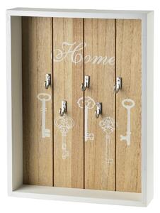 Mondex Dřevěná skříňka na klíče STACY Key 22x5x28,5 cm bílá/hnědá