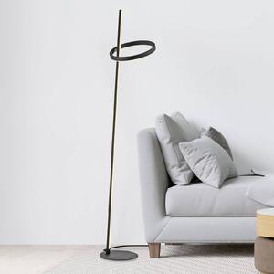 JUST LIGHT. GmbH LED stojací lampa Ritus černá železo stmívač 3 000 K, stmívatelný, Černá, Obývací pokoj / jídelna, kov, Moderní