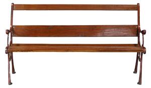 Lavice z teakóvého dřeva, litinové boky, 144x56x78cm