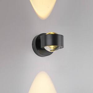 JUST LIGHT. GmbH LED akumulátorové nástěnné světlo Chia černé železo 3 000 K, stmívatelný, Černá, Obývací pokoj / jídelna, kov, Moderní