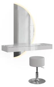 Toaletní stolek Vicco Sherry Bílá vysoký lesk 120 cm se zrcadlem LED a stoličkou, Model 61312