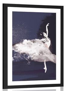 Plakát s paspartou vášnivý tanec baletky