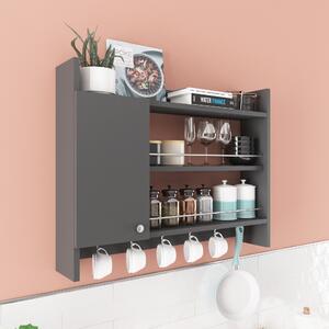 Kalune Design Kuchyňská police KNERR 85 cm antracit