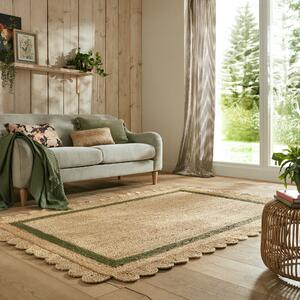 Flair Rugs koberce Kusový koberec Grace Jute Natural/Green ROZMĚR: 160x230