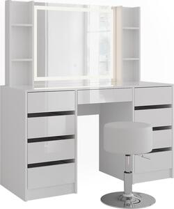 Toaletní stolek Vicco Sherry Bílá/bílý vysoký lesk 128.2 cm 5 dílů, Model 57638