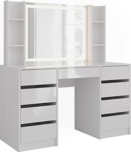 Toaletní stolek Vicco Sherry Bílá/bílý vysoký lesk 128.2 cm 7 dílů, Model 57639