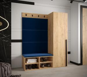 Předsíňová stěna Miro 6 - dub Craft Barva: Tmavě modrá - Manila 26