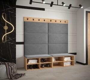 Předsíňová stěna Miro 7 - dub Craft Barva: Tmavě šedá - Manila 16