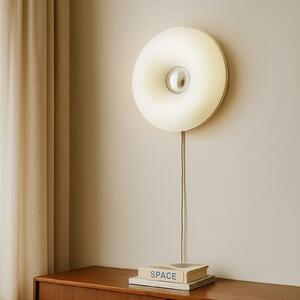 Lindby LED stolní/nástěnné světlo Fjora, bílá/chrom, Ø 30 cm, stmívatelné., stmívatelný, Bílá / opál, Obývací pokoj / jídelna, Sklo, Design