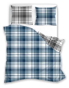 Faro Flanelové povlečení Pure Flannel 010 140x200 cm + 70x90 cm modré/šedé