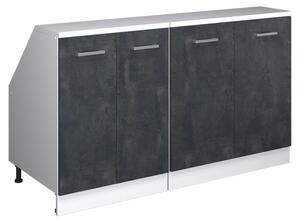Kuchyňská skříňka pod šikmou střechu Vicco R-Line Černý beton 140 cm Sada 2 korpusů skříně hloubka 60 cm, Model 60451