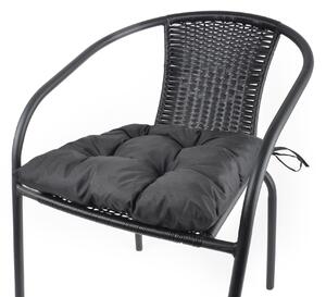 Zahradní prošívaný podsedák na židli TRENTO color 01 černá 42x42 cm Mybesthome