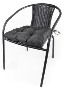 Zahradní prošívaný sedák na židli TRENTO černá 42x42 cm Mybesthome