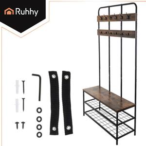 Ruhhy 27036 Věšák na oblečení s háčky a policemi 182 x 100 x 35,5 cm