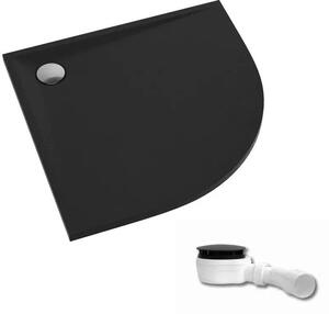 Schedpol Etrusco půlkruhová sprchová vanička 80x80 cm černá 3.463/C/ST