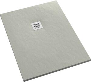 Schedpol Kalait Cement Stone obdélníková sprchová vanička + mřížka 90x70 cm cement 3.3133/CT/ST-M2