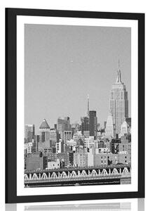 Plakát s paspartou magický New York v černobílém provedení