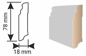 MDF lišta KP 80 P zvlněná hrana 00088