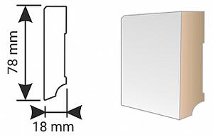 MDF lišta KP 80 F rovná hrana 00088