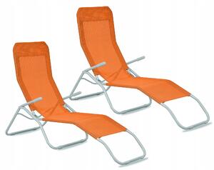Aga 2x Lehátko kovový Aga Siesta 58x142 cm oranžový