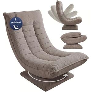 Lenoška ABERDEEN CORD, žebrovaný potah, 87×60×105 cm, šedohnědá (taupe) Casaria