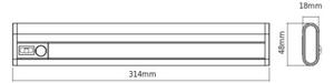 Osram - LED Podlinkové svítidlo se senz LINEARLED LED/2,9W/9V 6xAA 31,4 cm bílá