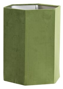 Zelené sametové stínidlo Hexagon olive - 24*24*30 cm/ E27