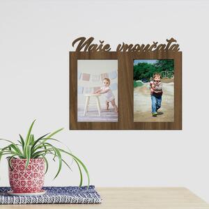 Dřevo života | Dřevěný fotorámeček Naše vnoučata Zvolte barvu dekoru: Ořech | Rozměry (cm)grafie: 10x15 | Počet fotorámečků: 2