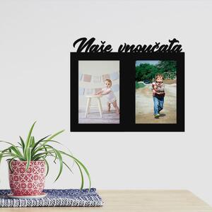 Dřevo života | Dřevěný fotorámeček Naše vnoučata Zvolte barvu dekoru: Černá | Rozměry (cm)grafie: 10x15 | Počet fotorámečků: 2